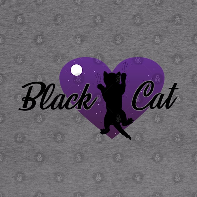 T- Shirt Black Cat Love Cat by Roqson